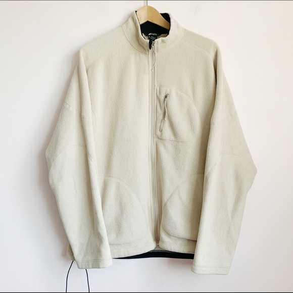 MEC Sweaters - retro beige MEC zip up polartec fleece mens jacket